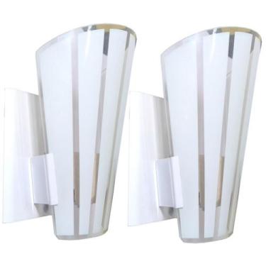 Imagem de Kit 2 Arandela Paulistinha de Parede Com Vidro Pintado - CM GLASS - CL