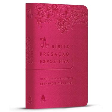 Imagem de Bíblia Pregação Expositiva | RA | PU luxo rosa Flores