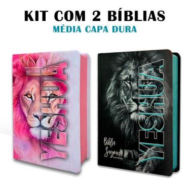 Imagem de Kit 2 Bíblias Letra Grande Luxo com Harpa - REI DAS BIBLIAS