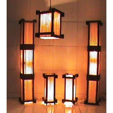 Imagem de Kit rustico oriental abajures e pendente 5 peças - RoseliArtLuz, Bivol