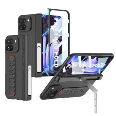 Imagem de HAOMRIYL Capa para Google Pixel 10 Pro Fold, capa de proteção de corpo inteiro, pulseira elástica, suporte de dobradiça oculta, capa à prova de choque, vermelha, dobra 10 Pro