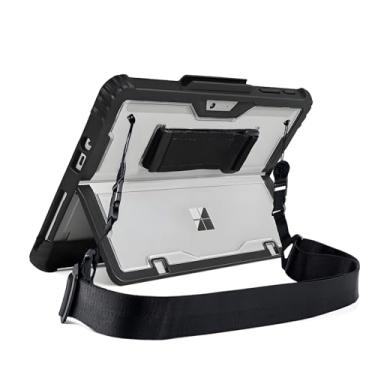 Imagem de ZEERSIDEND Capa protetora para tablet Microsoft Surface Go4 Go3 Go2 Go de 10,5 polegadas, capa grossa e robusta com suporte, capa de teclado compatível, incluindo alça de mão no ombro, preta