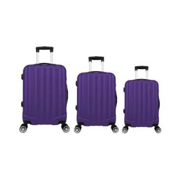 Imagem de Kit Mala De Viagem ABS 3 Peças Adventure Fortt Roxa KMV01-RX
