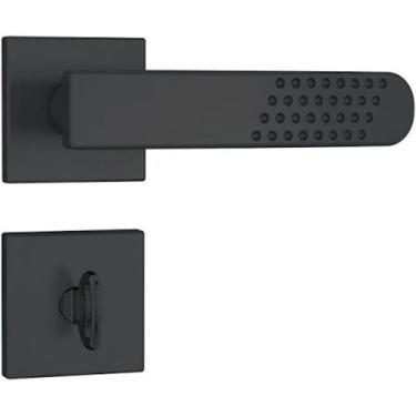 Imagem de Fechadura Stam 823/35 Roseta Quadrada Banheiro Preto Fosco