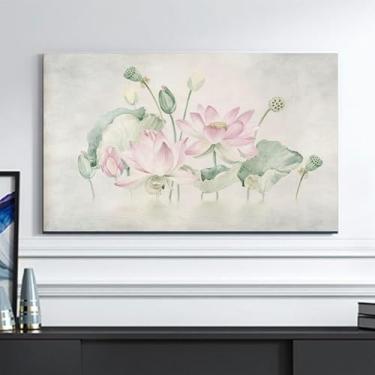 Imagem de Capa contra poeira para TV interna padrão lótus universal 32-85 polegadas premium extensível Protetor de tela plana e curva estilo chinês para Smart TVs LCD LED - flor||40-43 polegadas