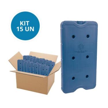 Imagem de Kit 15 Gelo Placa Gel Artificial Reutilizável Rígido 750ml - Gelotech