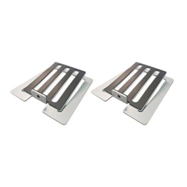 Imagem de ZGUZMCMK Suportes de alto-falantes de mesa inclinados, par de monitores de estúdio, suporte de alto-falante de som surround de mesa para laptops compactos para, Cinza