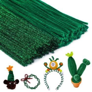 Imagem de Conjunto de limpadores de cachimbo Iuuidu 200 unidades Green Chenille 