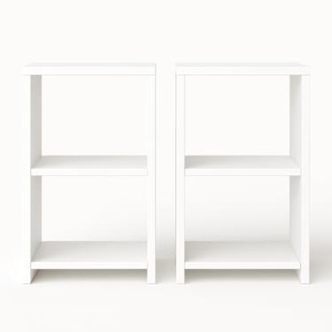 Imagem de Mondo Box Kit Mesinha Cabeceira Retrô Prateleiras Criado Lateral Livros Sala Mesa Quarto Decoração Organizador Nicho MDF Decoração Aparador Sala Apoio