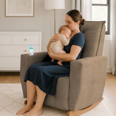 Imagem de Poltrona de Amamentação Balanço Agatha Puff Capuccino Boucle