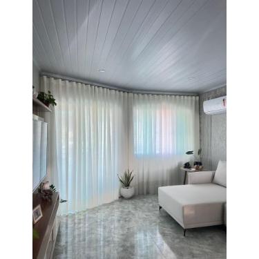 Imagem de Cortina Alto Padrão De Linho Com Microfibra Varão Trilho Suiço 4,00x2,