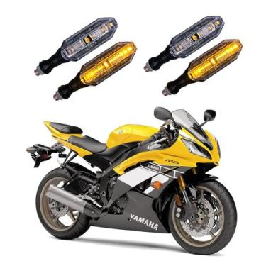 Imagem de KIT 4 Setas Esportivas Pisca de Led Modelo P26 Para Moto YZF R6 Ano 20