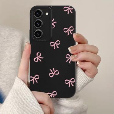 Imagem de Zrutru Capa de celular com laço rosa para Samsung Galaxy S23 5G, capa de TPU de silicone à prova de choque para mulheres e meninas para Samsung S23 de 6,1 polegadas