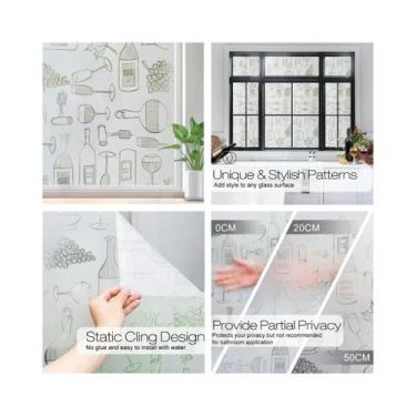 Imagem de Película De Vidro Fosco Para Janelas, Adesivos Opacos Removíveis Com B