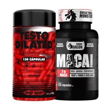 Imagem de Kit Maca Peruana Negra 120 Capsulas 2000mg Black Pura Premium Importada Para Homens e Mulheres + Testo Dilated 120 Capsulas Vitaminas e minerais com Boro