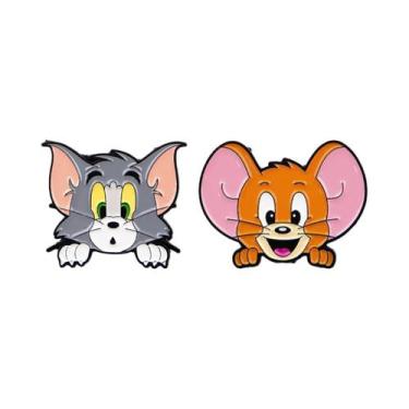 Imagem de Broches De Esmalte De Gato E Rato De Anime Para Crianças, Distintivo D