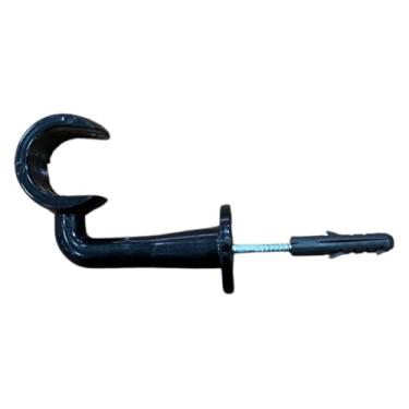 Imagem de Kit De Suporte Teto Pvc Varão Simples 28mm Par Com Ponteira Inclusa (Preto)