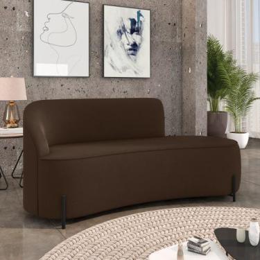 Imagem de Sofá 3 Lugares Orgânico 180cm Pé Ferro Preto Morgan Suede Marrom - D R
