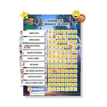 Imagem de Quadro de Tarefas e Rotinas Diárias Infantil - Modelos de Menina (Monstrinho Azul Vertical)