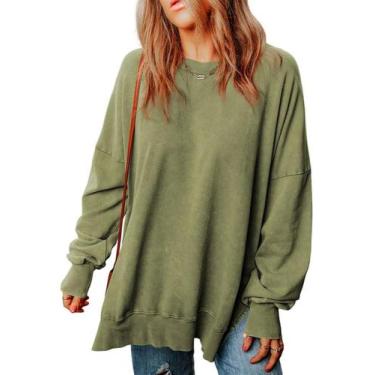 Imagem de Moletom feminino SHEWIN, moda outono, 2024, gola redonda, verde