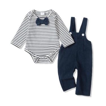 Imagem de Conjunto de roupas NZRVAWS Baby Boy 6-12 meses Gentleman Blue 3 peças
