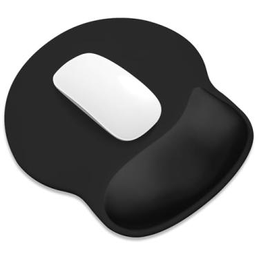 Imagem de ITNRSIIET Mouse pad ergonômico com descanso de pulso de espuma viscoelástica mais amplo + 17% - almofada curva reduz a pressão em 20%, alívio da dor, antiderrapante, suave, cores fofas, 25 x 23 cm