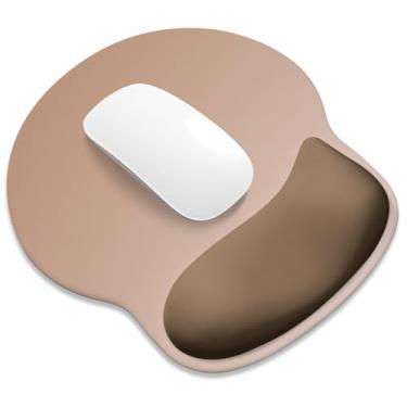 Imagem de ITNRSIIET Mouse pad ergonômico com descanso de pulso de espuma viscoelástica mais amplo + 17% - almofada curva reduz a pressão em 20%, alívio da dor, antiderrapante, suave, cores fofas, 25 x 23 cm