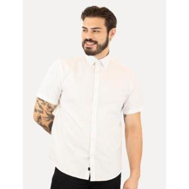 Imagem de Camisa Aramis Masculina Slim Algodão Textura Listrada Branca-Masculino