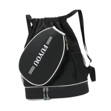 Imagem de menolana Bolsa de tênis com compartimento para sapatos, mochila de tênis, bolsa de transporte, grande capacidade, portátil, com bolso lateral, para atividades, Preto