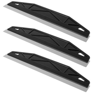 Imagem de Raspador de acabamento de tinta, 3 peças, raspador de papel de parede de aço inoxidável com alça confortável, ferramenta de raspadores de tinta reutilizável de 30 cm, lâmina de acabamento de tinta