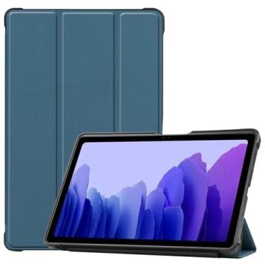 Imagem de Zrengp Capa para tablet Samsung Galaxy Tab A7 10.4 2020 T500 T505, capa de couro ultrafina e leve com suporte para Galaxy Tab A7 10,4 polegadas SM-T500 SM-T503 SM-T505C SM-T507 (TPU-verde escuro)