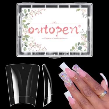 Imagem de outopen 500 peças de pontas curtas para unhas de pato, pés em P, pontas de unhas claras, claras, para extensão de unhas falsas francesas Y2K Vibe pontas de pato para iniciantes, manicure DIY, 10