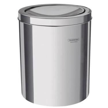 Imagem de Lixeira Swing Aço Inox Com Tampa Basculante 5L Tramontina, Prata