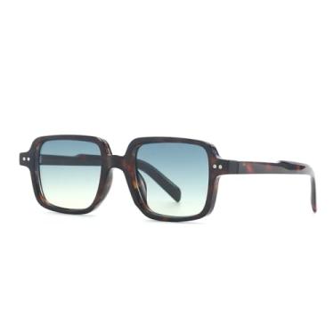 Imagem de VFDHN Óculos de sol retrô fashion punk feminino masculino clássico UV400 para áreas externas (azul tartaruga)