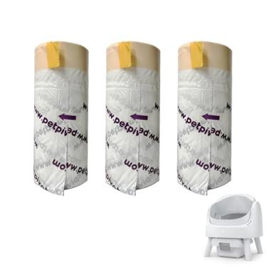 Imagem de PetPivot 60 sacos de mão para caixa de areia autolimpante, sacos de areia duráveis com cordão para gatos para Autoscooper 11 (3 rolos)