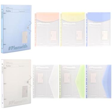 Imagem de Fichário de 3 anéis, anéis redondos, fichário de 2,5 cm, serve para 175 folhas de papel de 21 x 28 cm