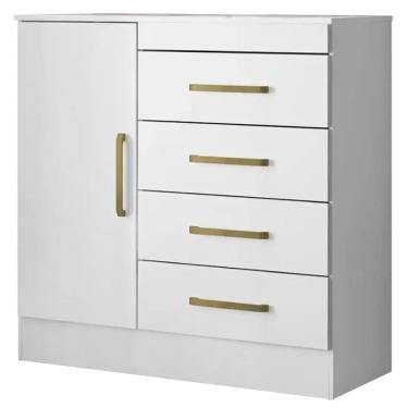 Imagem de Cômoda Montevideu 4 Gavetas 1 Porta Demobile Cor Branco