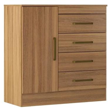 Imagem de Cômoda Montevideu 4 Gavetas 1 Porta Demobile Cor Amendoa