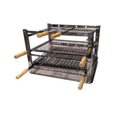 Imagem de Suporte Fixo Bancada Churrasqueira Aço Inox 70x50 Pantheon - Pantheon 