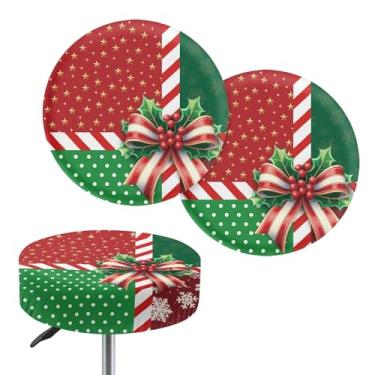 Imagem de gearider Capas de banco de Natal, capa de almofada de assento de cadeira elástica azevinho à prova de poeira, capa de bar, gravata borboleta, decoração de casa, tamanho G