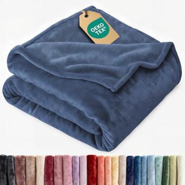 Imagem de Cobertor de lã ultramacio tamanho Queen - Cobertor Queen luxuoso de lã de flanela, leve para sofá-cama, cadeira, quente e respirável - Roupa de cama confortável e antiestática para todas as estações