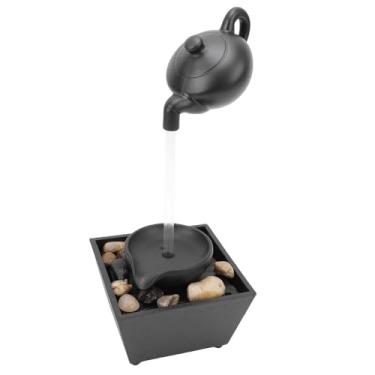 Imagem de HEEPDD Fonte de água de Bule Flutuante, Decoração Interna de Plástico Com Luz LED, Mini Cachoeira Compacta para Relaxamento de Mesa para Escritório Em Casa