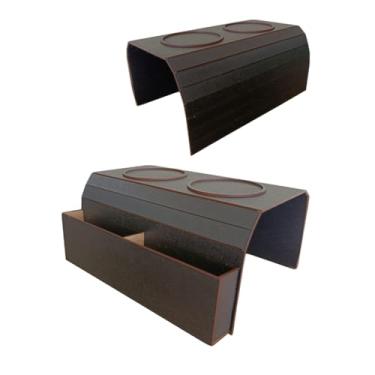 Imagem de Esteira Suporte Porta Copos Braço Sofa Bandeja Kit C/2 Unid(Kit 2 Esteira Preto)