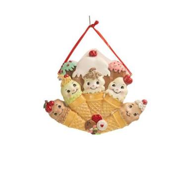 Imagem de Enfeite de árvore de Natal de resina Kurt Adler de casquinha de sorvete de 12 a 11 cm para personalização