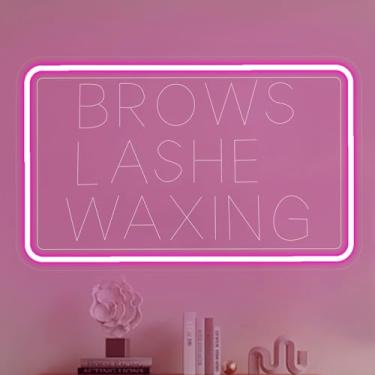 Imagem de Neonawall Neon Sign for Wall Decor Light Up Letters Business Led Sign Birthday Party Gifts Led Decorative Night Signs Girls Dressing Room Decor Photo Prop for Beauty Nair Salons (Brows Lashes Waxing)