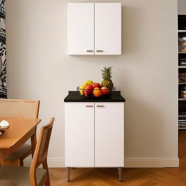 Imagem de Conjunto Multiuso 2 Peças 4 Portas para Cozinha Área Gourmet Escritório Área de Churrasco - Carol Branco