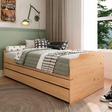 Imagem de Tricama em Madeira Maciça 65,6cm x 193cm Flip Natural Pine