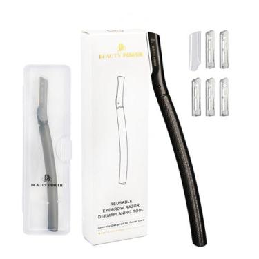 Imagem de Eyebrow Razor Beauty Power com 6 lâminas e estojo de viagem preto