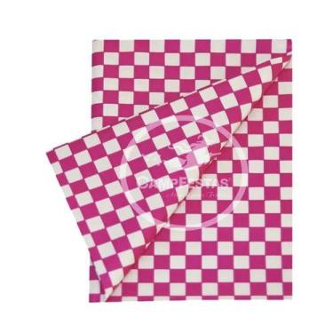Imagem de Toalha Plástica Cobre Mancha Xadrez Rosa Pink 78x78cm 10 Unidades Camp