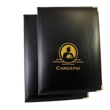 Imagem de Pasta Cardapio Com 4 Bolsas Couro Nobre - Acp
